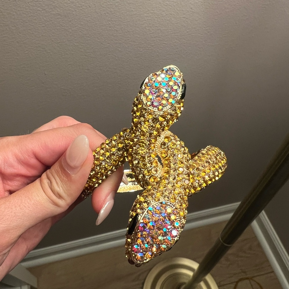 Gold Rhinestone Snake Bracelet